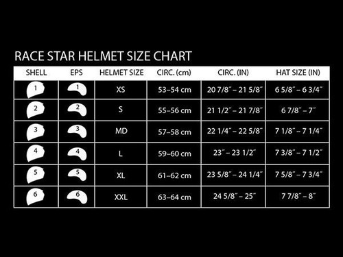 Bell Carbon "Race Star" Flex DLX Helmet Size Chart: MOTO-D Racing