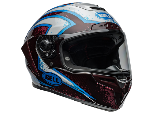 Bell Carbon "Race Star" Flex DLX Helmet Xenon Red/Silver
