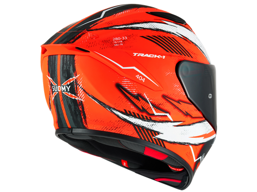 Suomy "Track-1" Helmet 404 Orange/White Side