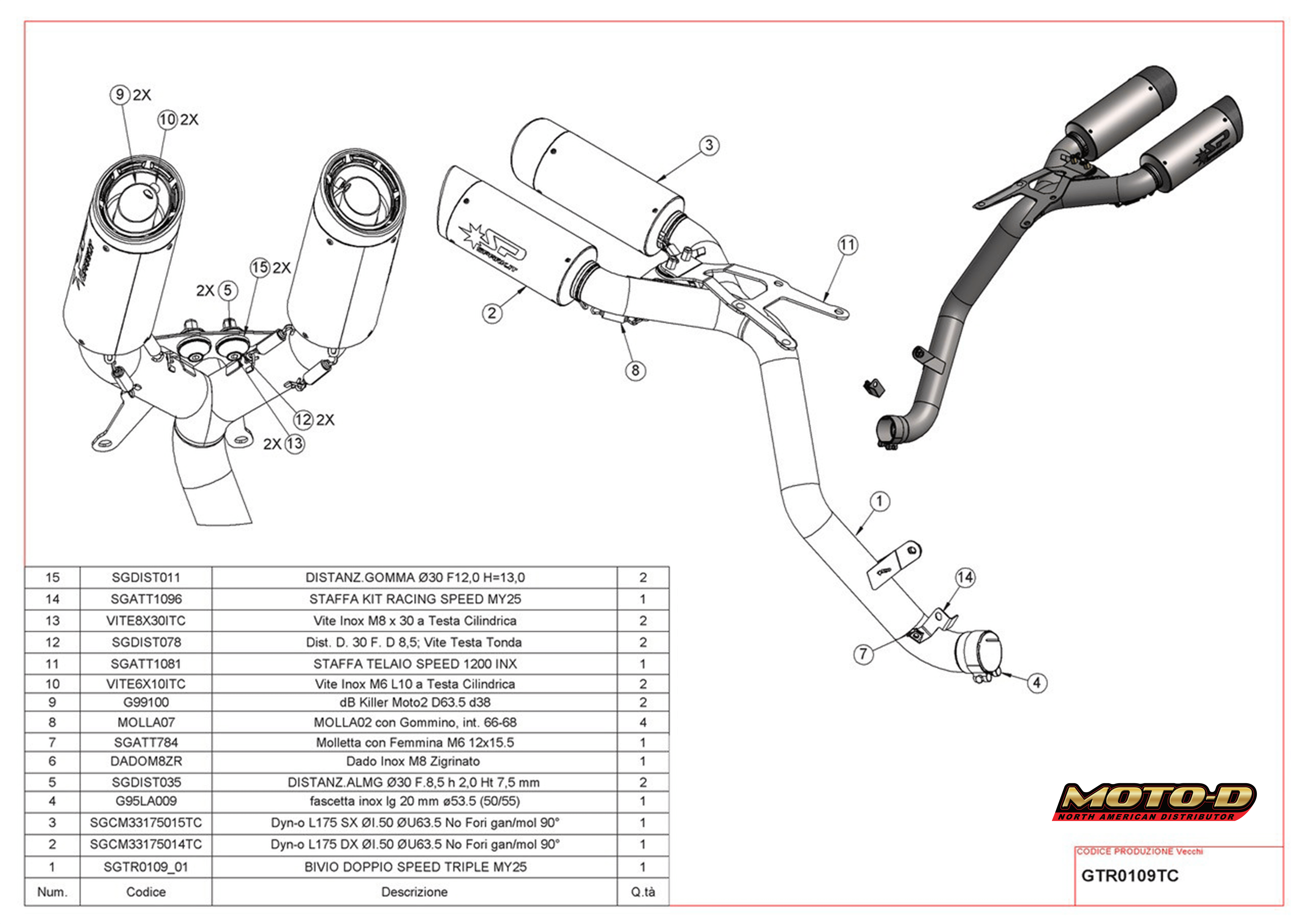 park Triumph Speed Triple Exhaust | Parts Diagram: MOTO-D Racing
