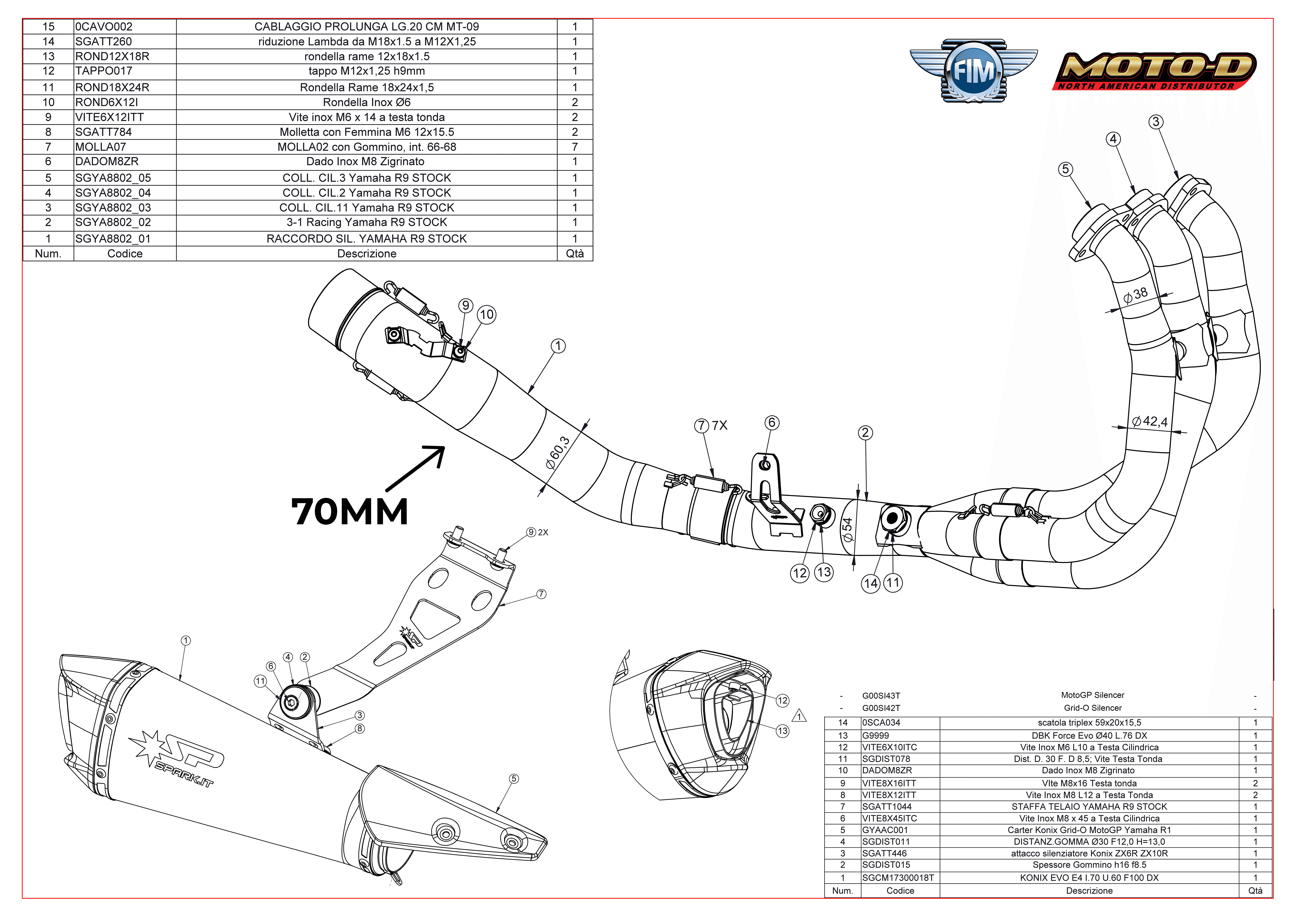 MOTO-D Racing Spark GYA8802 Parts Diagram