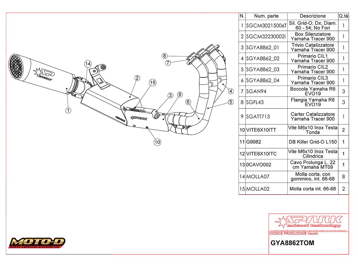 Spark Yamaha MT-09 / FZ-09 Grid-O Full Exhaust (14-20) | Spare Parts: MOTO-D Racing