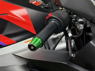 MOTO-D Weighted Motorcycle Bar End Sliders (Green): MOTO-D Racing