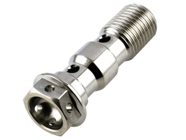 Titanium Race Drilled Motorcycle Banjo Bolt 2-Hole M10x1.0