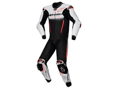 Alpinestars GP-R7 Leather Race Suit (White/Black/Red Fluo): MOTO-D