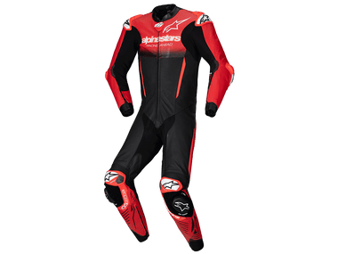 Alpinestars GP Plus V4 Leather Race Suit (Black/Red Fluo/Dark Blue
