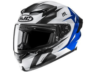 HJC Motorcycle Helmets | i71 Lorix MC-2 White/Grey/Blue: MOTO-D Racing