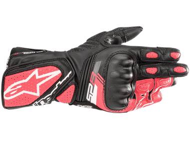 Alpinestars SP-8 V3 Leather Glove Black/White/Fluo Red: MOTO-D Racing