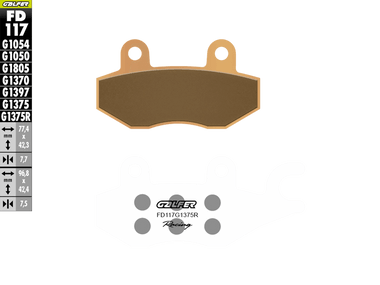 専用3 Galfer Sinter Trackday Brake Pads FD178G1375R - Front (2/pc