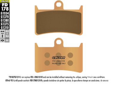 Galfer Racing Motorcycle Brake Pads Yamaha R9 - Front (2/pc