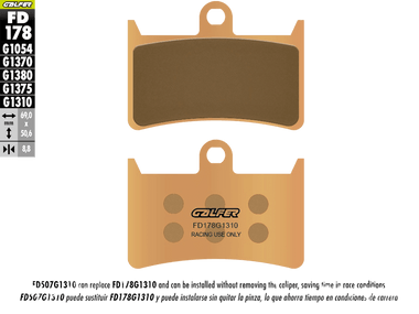Galfer Motorcycle Brake Pads Street FD219G1375 - Front (2/pc