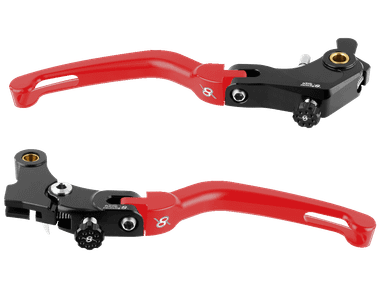Bonamici Yamaha R9 Folding Levers (Red): MOTO-D Racing
