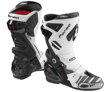 Forma Ice Pro-Flow Motorcycle Racing Boots | Black/White: MOTO-D