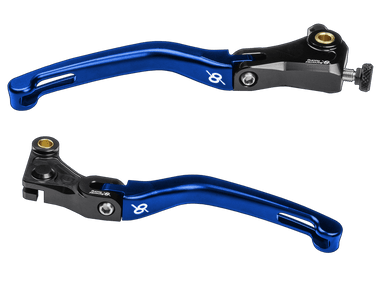 スコット　新品。　ストック Bonamici Yamaha R1 Folding Levers (04-14) (Black/Blue): MOTO-D Racing