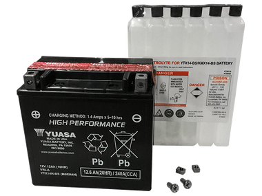 Yuasa YTX14-BS Motorcycle Battery (200 CA) | Lead Acid: MOTO-D Racing