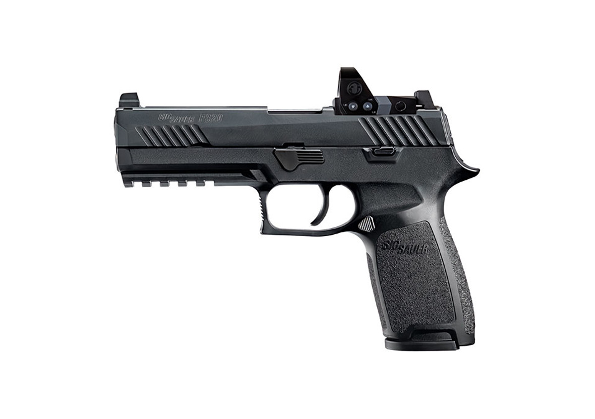 P320, 9mm, 4.7In, Nitron, Blk, Striker, Contrast, Mod Poly Grip, (2) 17Rd Steel Mag, Romeo1Pro, Rail