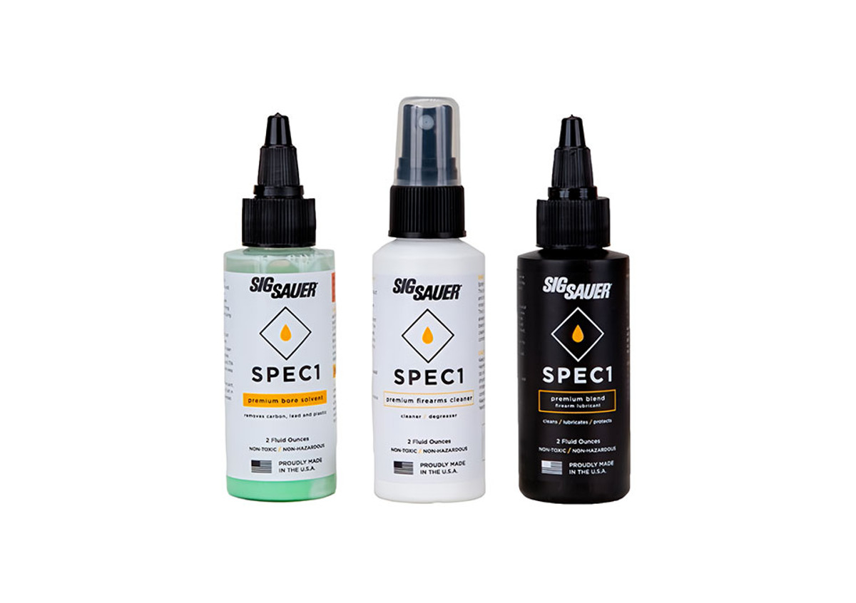 Spec1, Combo Pack, 2 oz Lubricant, Bore Solvent, Firearm Degreaser