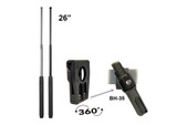 Expandable Baton, Hardened, Black With Swivel Holder (BH-35), 26 Inch