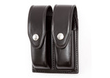 Double Magazine Case, Black, Nickel Snap, Fits Beretta; H&K; Ruger 