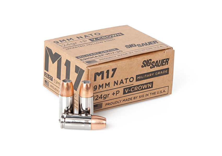 Ammo, 9mm +P, 124Gr, Elite V-Crown M17, JHP, Box/20