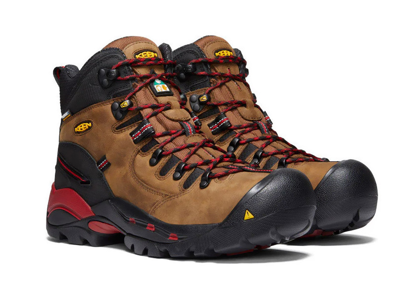 Keen Men's Industrial CSA Hamilton 6" Waterproof Boot, Carbon Toe, Bison/Jester Red