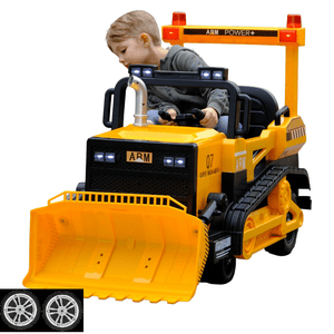 Set of Replacement Front Wheels for 12v Bulldozer + Working Excavator