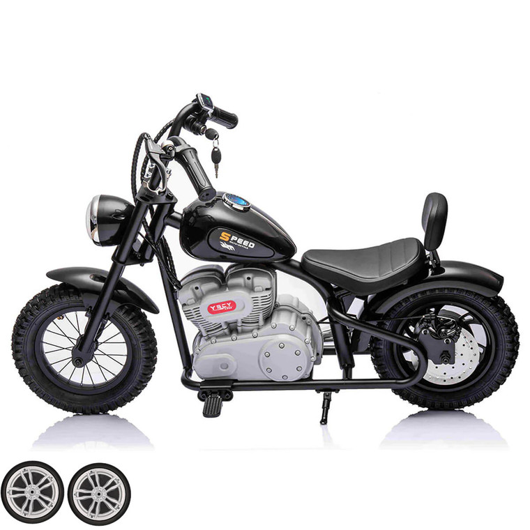 Set of Replacement Front Wheels for 24v Retro Panther Chopper Motorcycle Battery