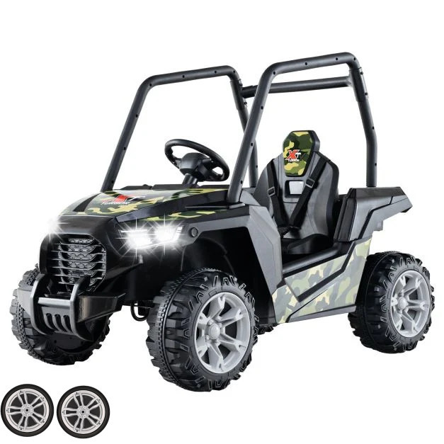 Set of Replacement Rear Wheels for Camo Swamp Hunter 24v Off Road UTV Roll Cage