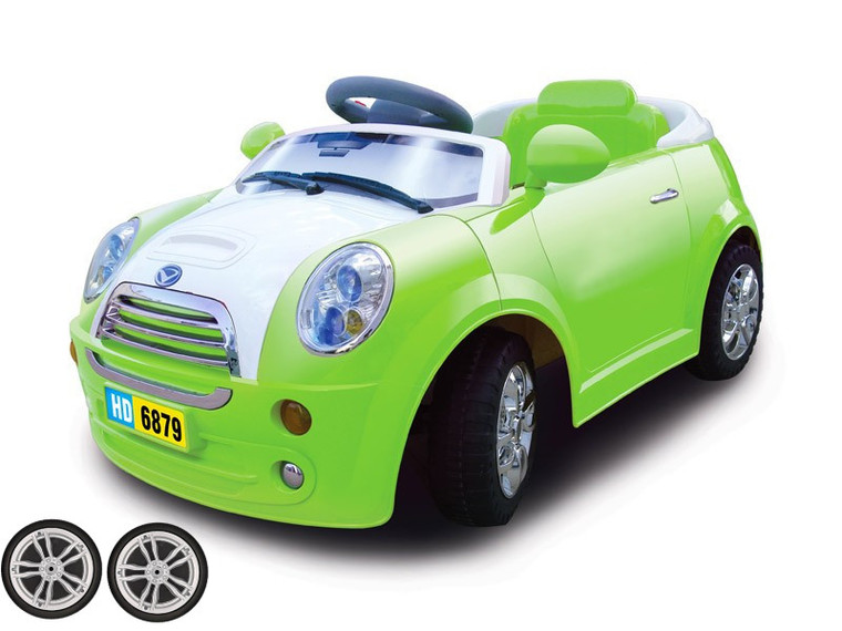 Set of Replacement Rear Wheels for Mini Style 6v Electric Car Plug In