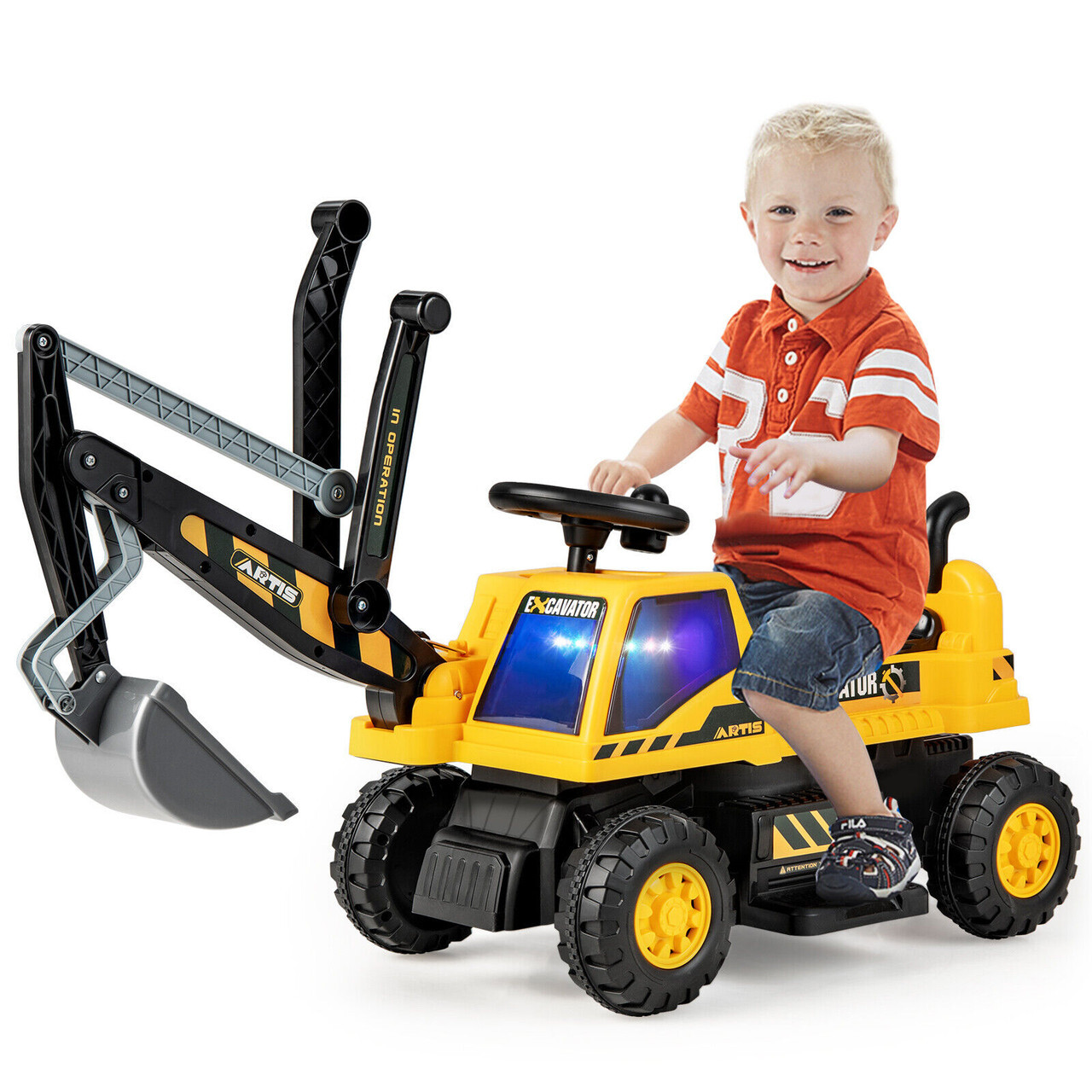 Kiddies 6v Electric Farm Excavator Swivel