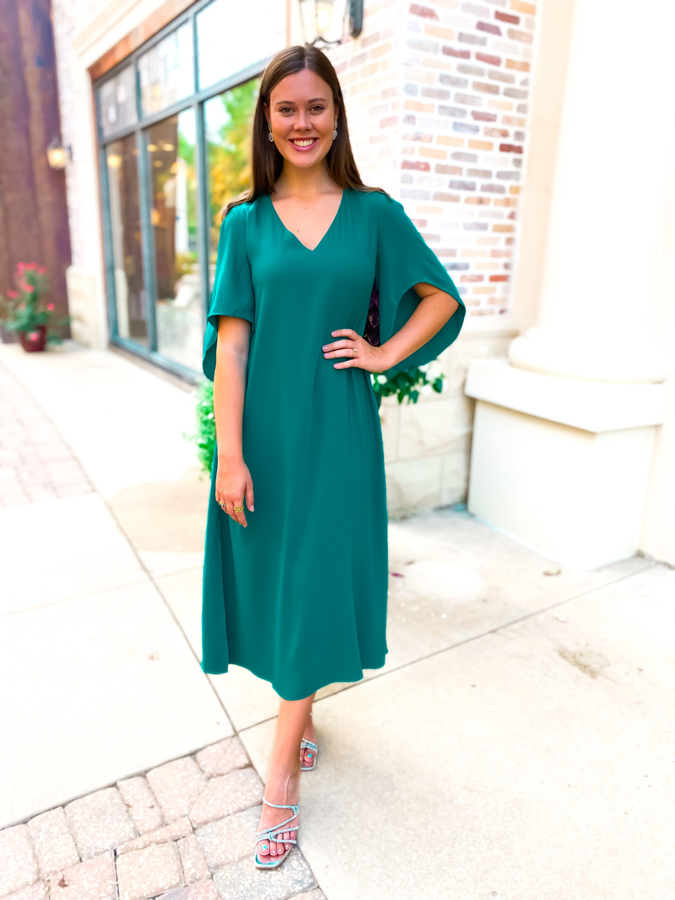 Meredith Midi Dress- Proud Peacock - Monkee's of Ridgeland