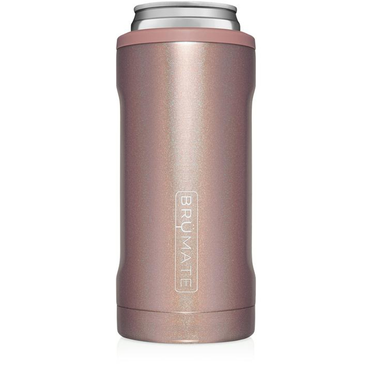 BruMate Hopsulator Glitter Pink 12 oz Slim Can Cooler