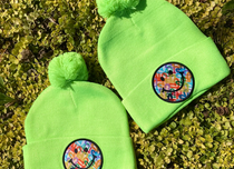 Neon Green Smiley Face Beanie Neon Green Smiley Face Beanie