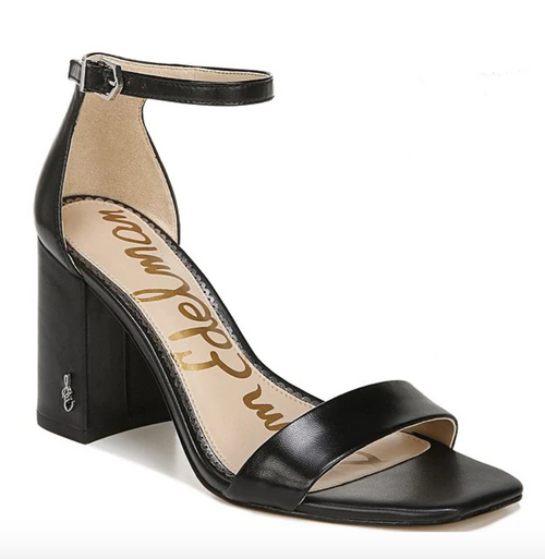 Daniella Block Heel Sandal- Black Leather 