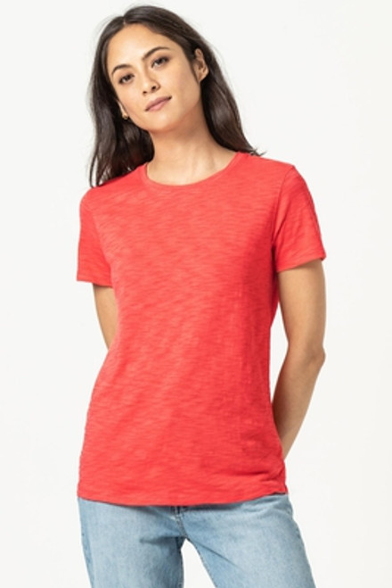 Short Sleeve Back Seam Tee- Azalea