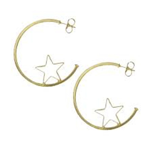 Large Star Gazing Earring