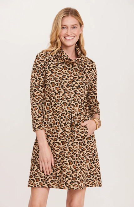 Kim Jacquard Dress- Brushed Leopard 