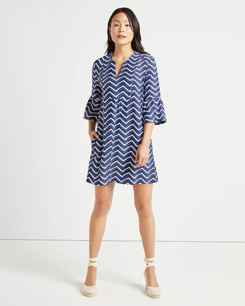 Kerry Dress- Mod Chevron Navy 