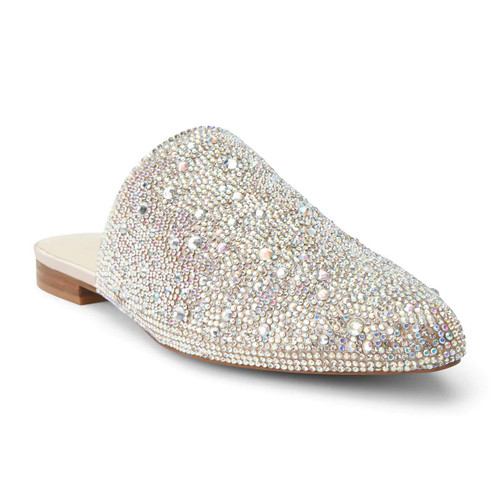 Paloma Flat Mule- Clear Rhinestone 