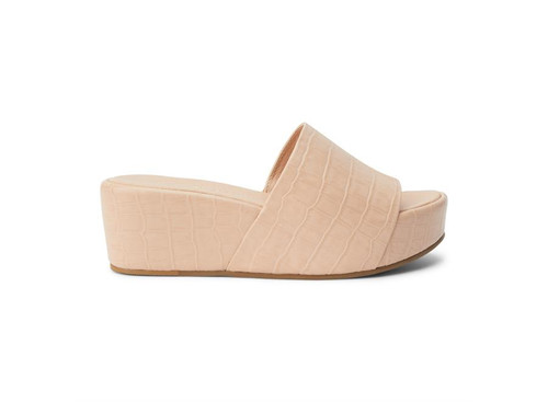 Frida Slide- Natural Croc