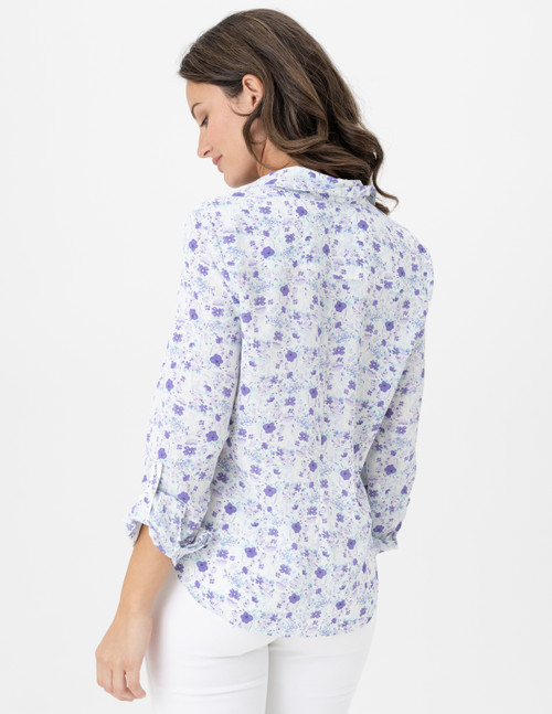 Lavender Combo Button Down Blouse