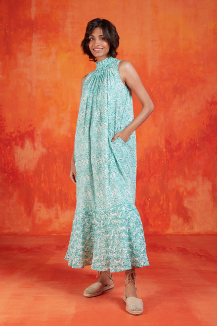 Pandora Maxi Dress- Aqua Dresden