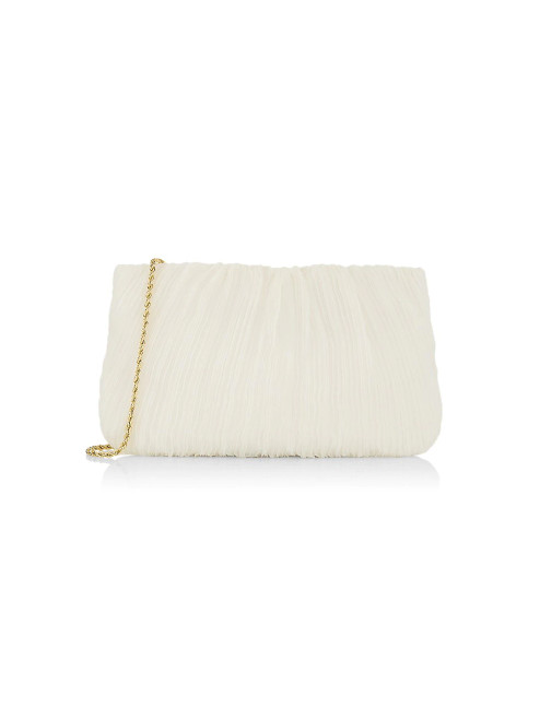 Brit Flat Pleated Pouch- Pearl 