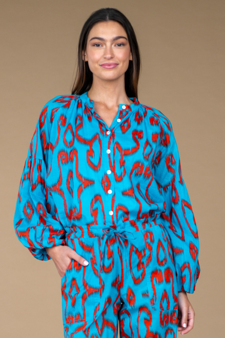 Emory Top- Pacific Ikat