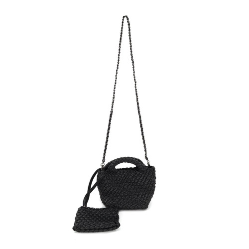 Braided Crossbody Clutch- Black