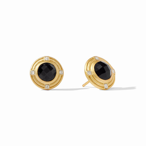 Astor Stone Stud- Obsidian Black