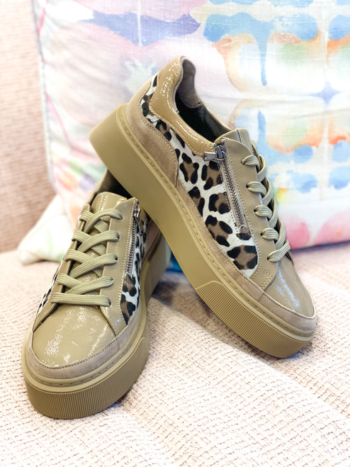 Softwaves Tania Sneaker- Camel + Leopard