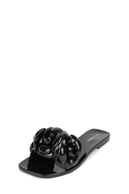 Floralee Sandal- Black Shiny