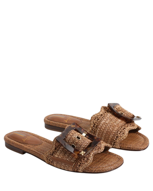 Bambi Raffia Slide Sandal- Cuoio