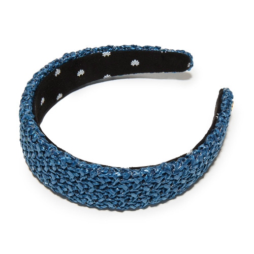 Raffia Bessette Headband- Cobalt